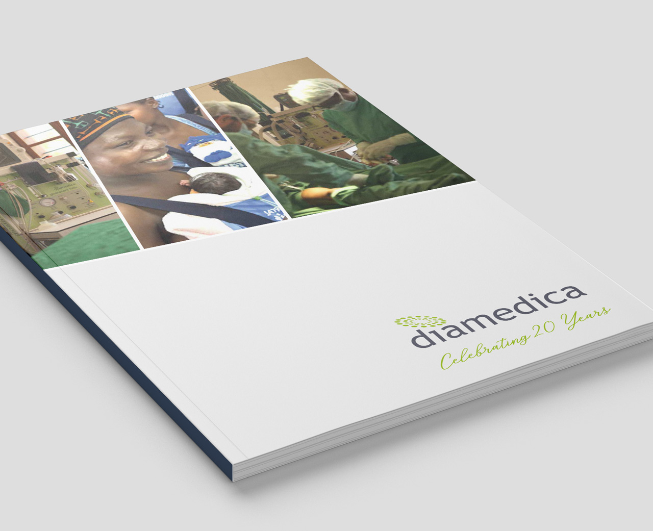 Front cover of Diamedica 20 year celebration booklet