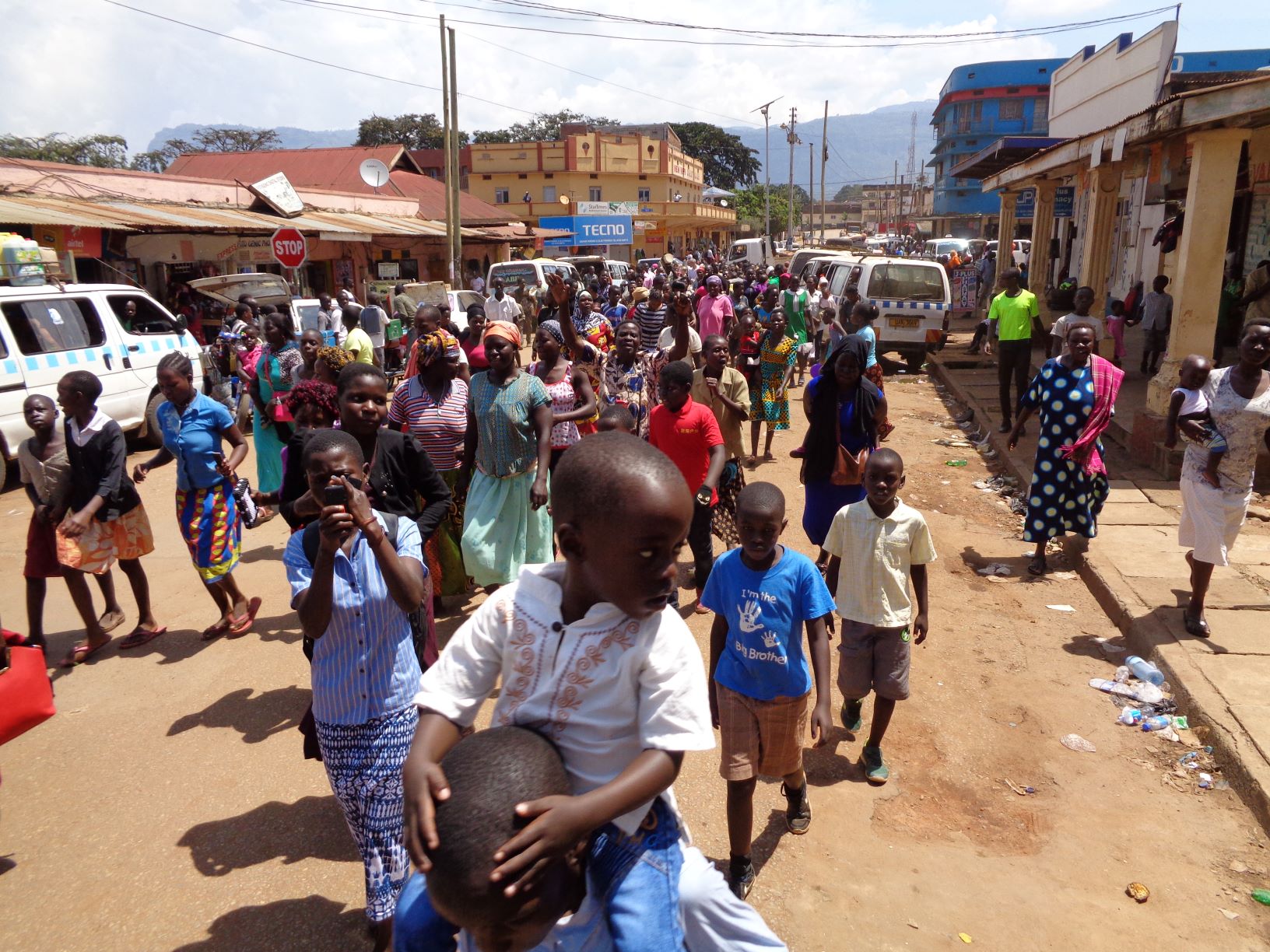 Local people in street