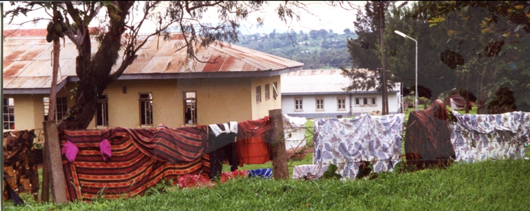 Textiles hanging up to dry