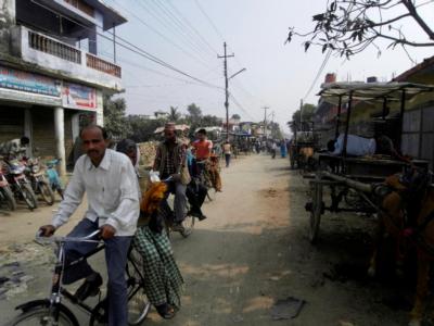 Man riding bike