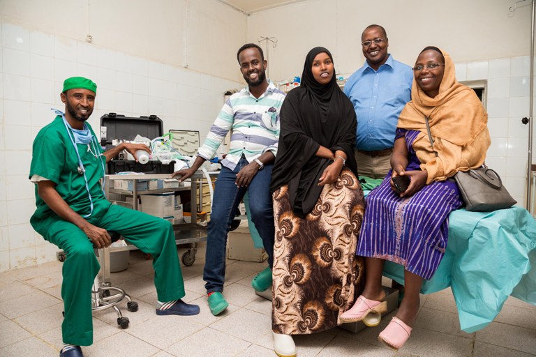 Medical team in hospital with patient